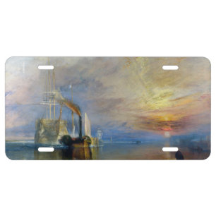 William Turner - The Fighting Temeraire License Plate