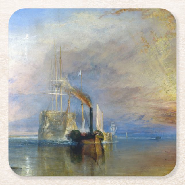 William Turner - The Fighting Temeraire Square Paper Coaster (Front)