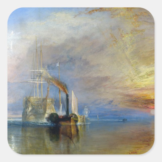 William Turner - The Fighting Temeraire Square Sticker (Front)