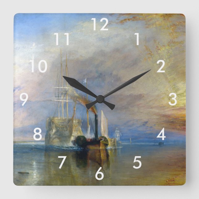 William Turner - The Fighting Temeraire Square Wall Clock (Front)