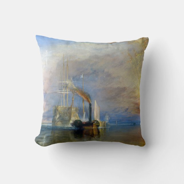 William Turner - The Fighting Temeraire Throw Pillow (Front)