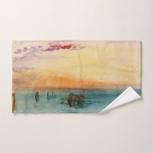 William Turner _ The Lagoon near Venice at Sunset Bath Towel Set