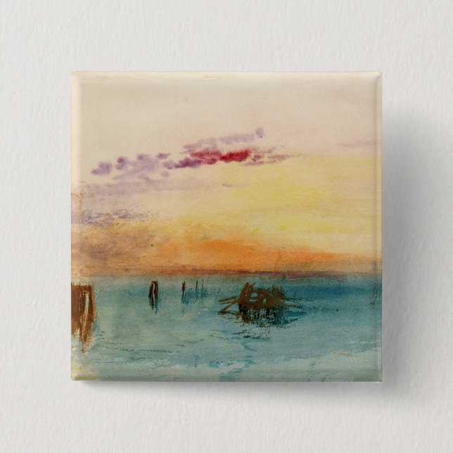 William Turner - The Lagoon near Venice at Sunset Button (Front)