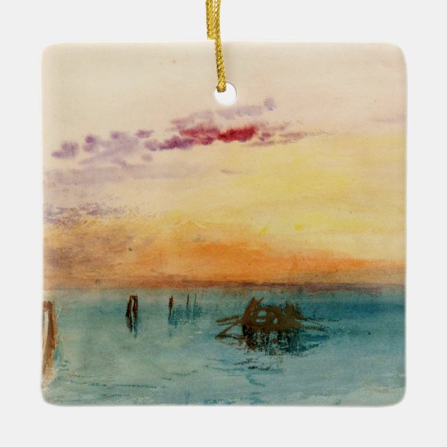 William Turner - The Lagoon near Venice at Sunset Ceramic Ornament (Front)