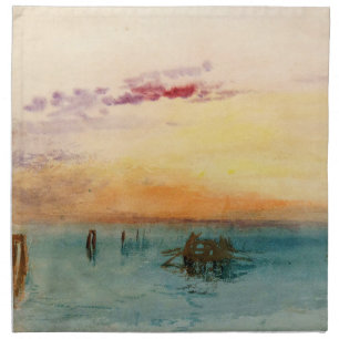William Turner - The Lagoon near Venice at Sunset Cloth Napkin