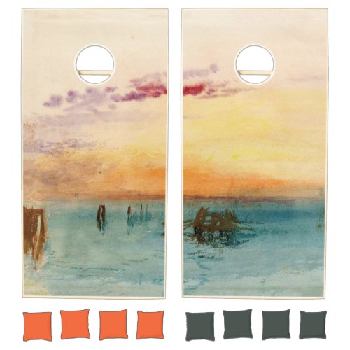 William Turner _ The Lagoon near Venice at Sunset Cornhole Set