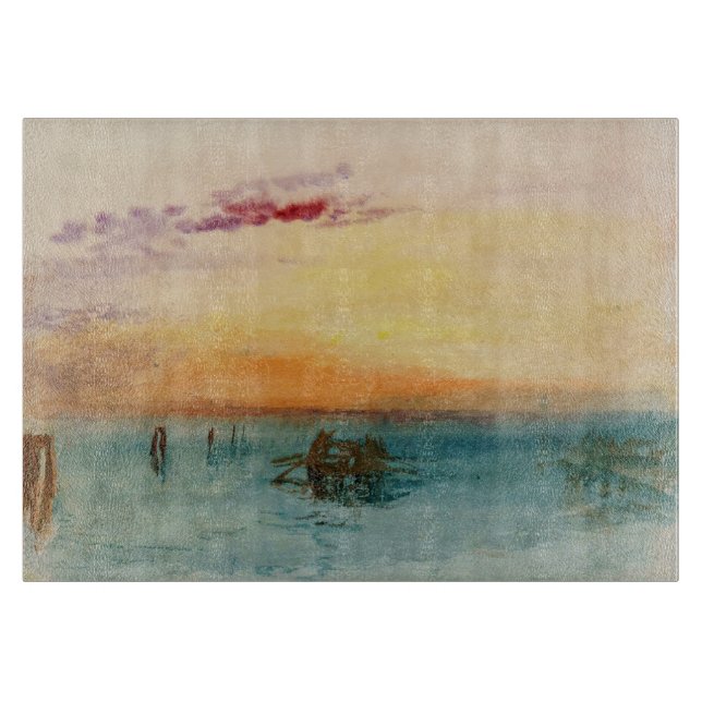William Turner - The Lagoon near Venice at Sunset Cutting Board (Front)