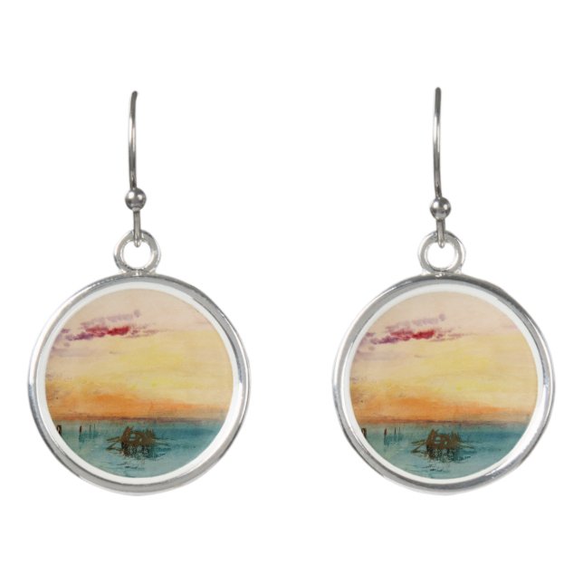 William Turner - The Lagoon near Venice at Sunset Earrings (Front)