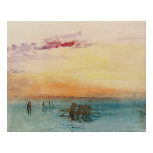 William Turner _ The Lagoon near Venice at Sunset Faux Canvas Print