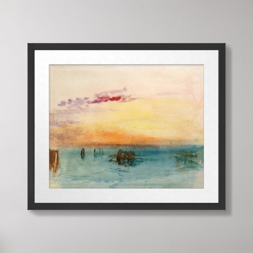 William Turner _ The Lagoon near Venice at Sunset Framed Art