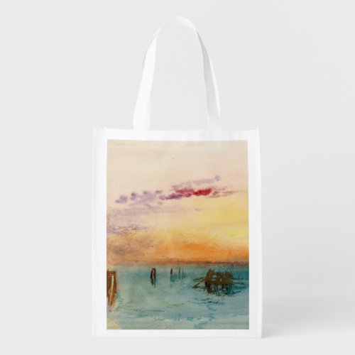 William Turner _ The Lagoon near Venice at Sunset Grocery Bag