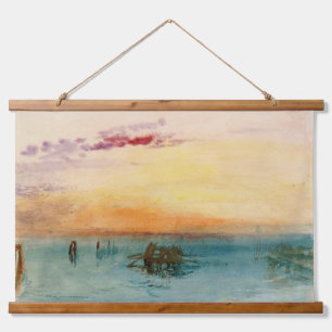 William Turner - The Lagoon near Venice at Sunset Hanging Tapestry