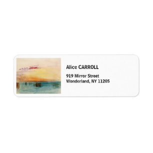 William Turner - The Lagoon near Venice at Sunset Label