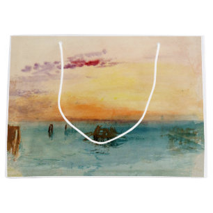 William Turner - The Lagoon near Venice at Sunset Large Gift Bag