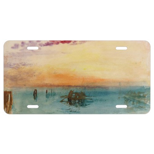 William Turner _ The Lagoon near Venice at Sunset License Plate