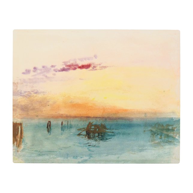 William Turner - The Lagoon near Venice at Sunset Metal Print (Front)