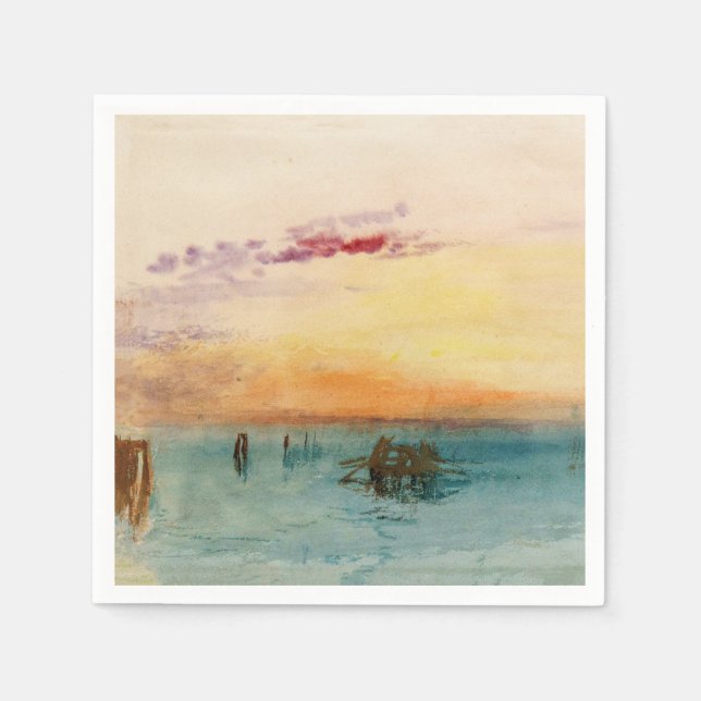 William Turner - The Lagoon near Venice at Sunset Napkins (Front)