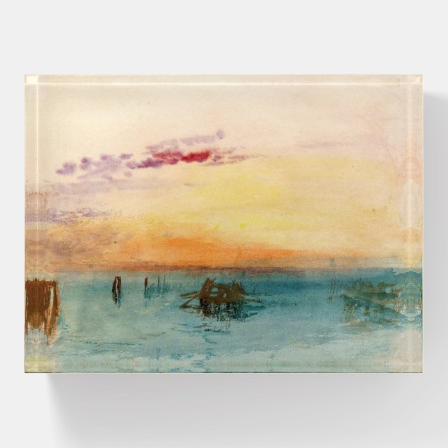 William Turner - The Lagoon near Venice at Sunset Paperweight (Front)