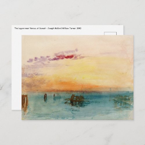 William Turner _ The Lagoon near Venice at Sunset Postcard
