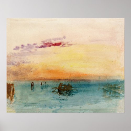 William Turner _ The Lagoon near Venice at Sunset Poster