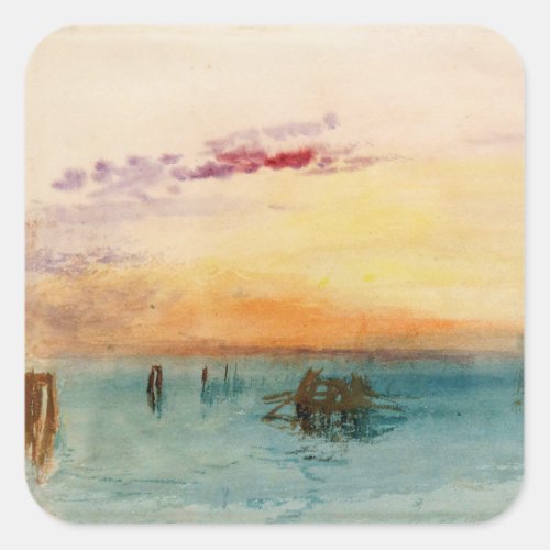 William Turner _ The Lagoon near Venice at Sunset Square Sticker