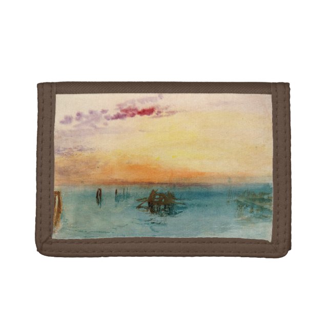 William Turner - The Lagoon near Venice at Sunset Trifold Wallet (Front)