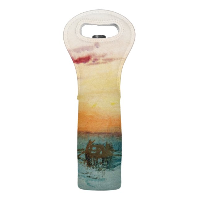 William Turner - The Lagoon near Venice at Sunset Wine Bag (Front)