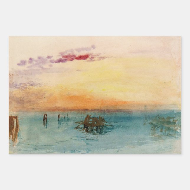 William Turner - The Lagoon near Venice at Sunset Wrapping Paper Sheets (Front)