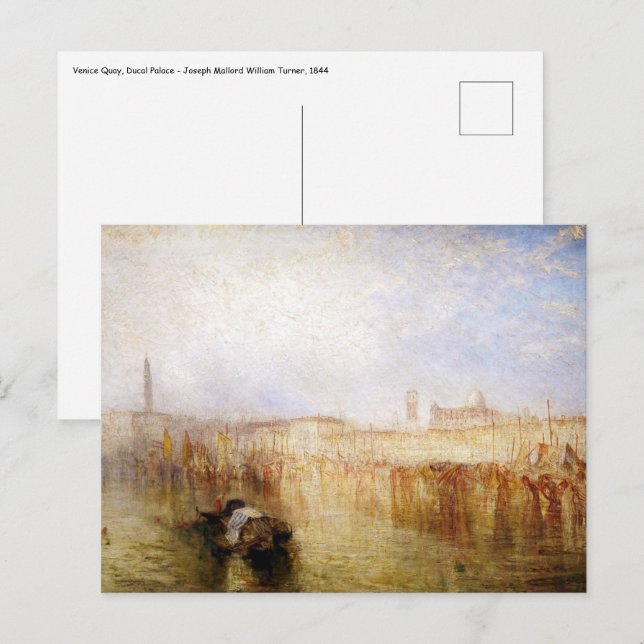 William Turner - Venice Quay, Ducal Palace Postcard (Front/Back)