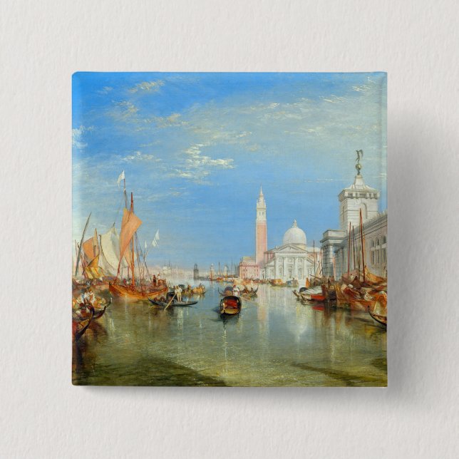 William Turner - Venice, The Dogana & San Giorgio Button (Front)