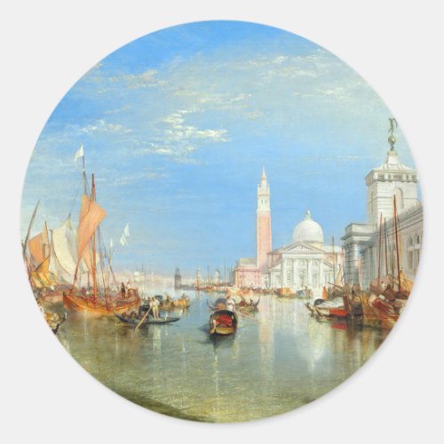 William Turner _ Venice The Dogana  San Giorgio Classic Round Sticker