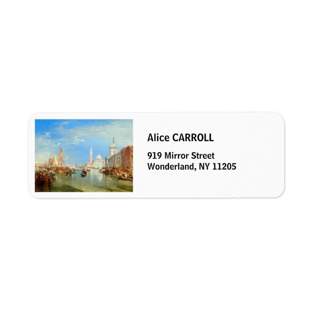 William Turner - Venice, The Dogana & San Giorgio Label (Front)