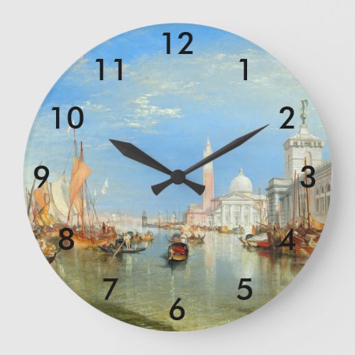 William Turner _ Venice The Dogana  San Giorgio Large Clock