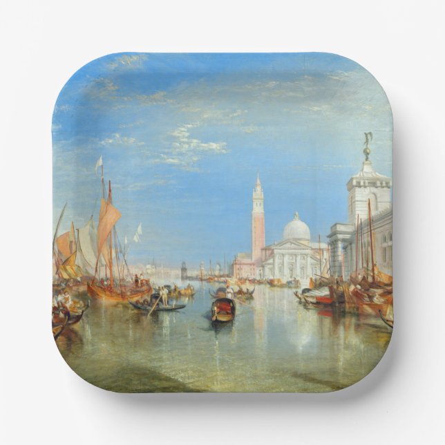 William Turner - Venice, The Dogana & San Giorgio Paper Plates (Front)