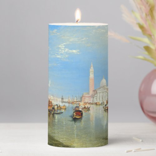 William Turner _ Venice The Dogana  San Giorgio Pillar Candle