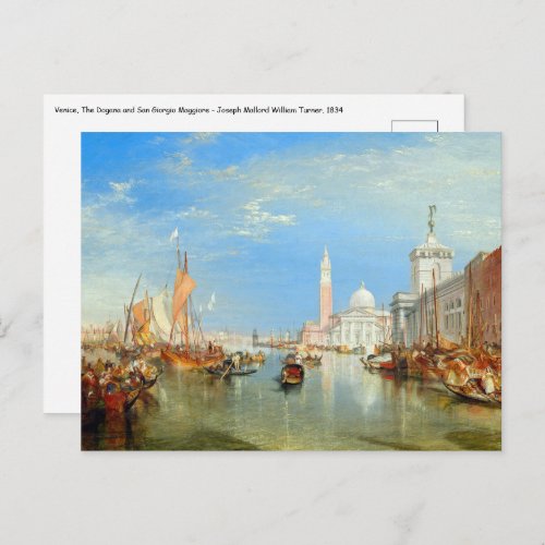 William Turner _ Venice The Dogana  San Giorgio Postcard