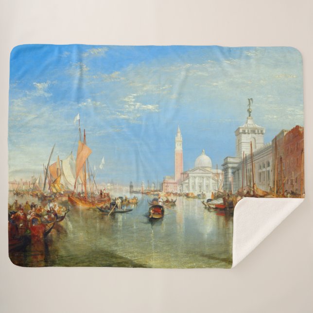 William Turner - Venice, The Dogana & San Giorgio Sherpa Blanket (Front (Horizontal))