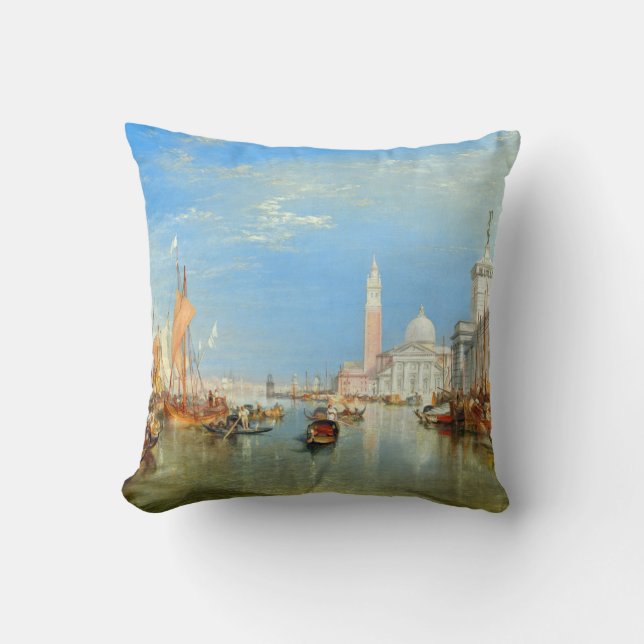 William Turner - Venice, The Dogana & San Giorgio Throw Pillow (Front)