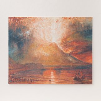 William Turner Vesuvius in Eruption waterscape art Jigsaw Puzzle