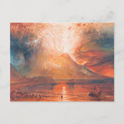 William Turner Vesuvius in Eruption waterscape art Postcard