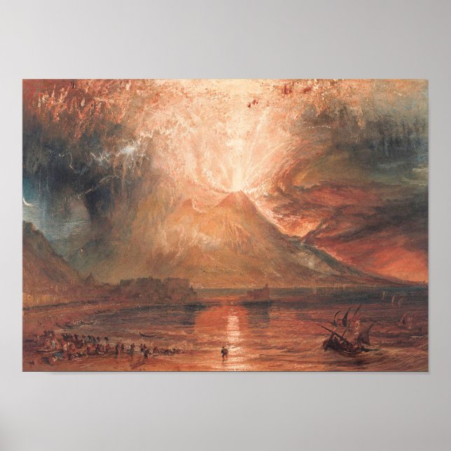 William Turner Vesuvius in Eruption waterscape art Poster (Front)
