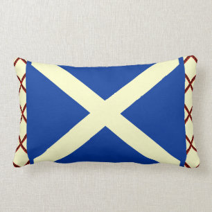 William Wallace Tartan Scottish Saltire Flag Lumbar Pillow