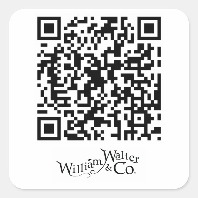 William Walter and Co QR Code Sticker (Front)