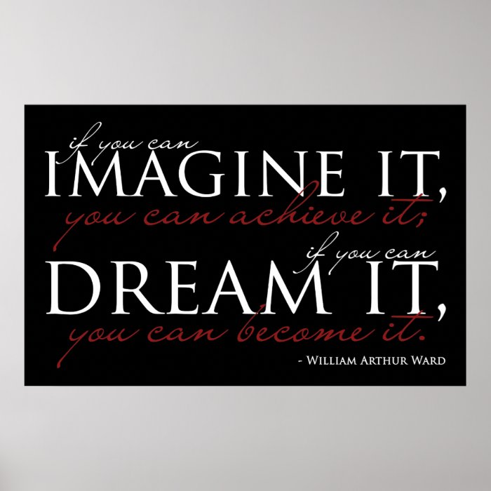 William Ward Imagine Quote Poster