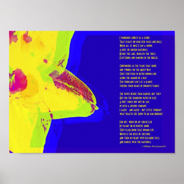 William Wordsworth Impressionist Daffodils Poster (Front)