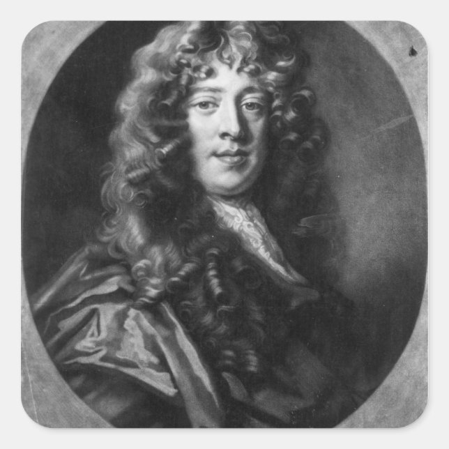 William Wycherley, engraved by John Smith, 1703 Square Sticker (Front)