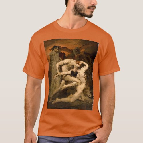WilliamAdolphe Bouguereau Dante and Virgil Pixelat T_Shirt