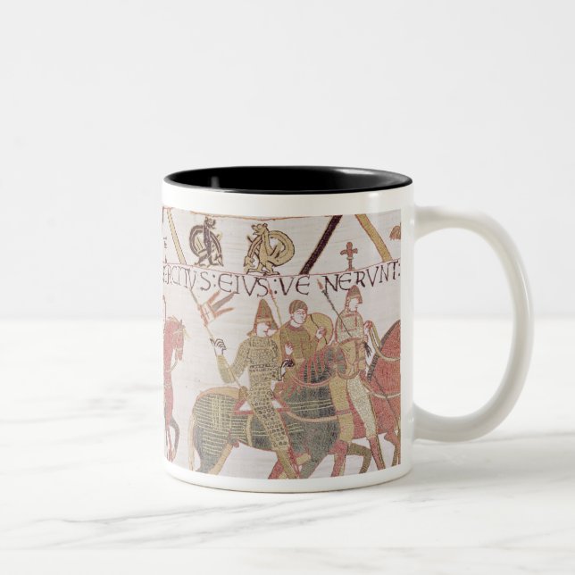 William's  army going to Mont Saint-Michel Two-Tone Coffee Mug (Right)
