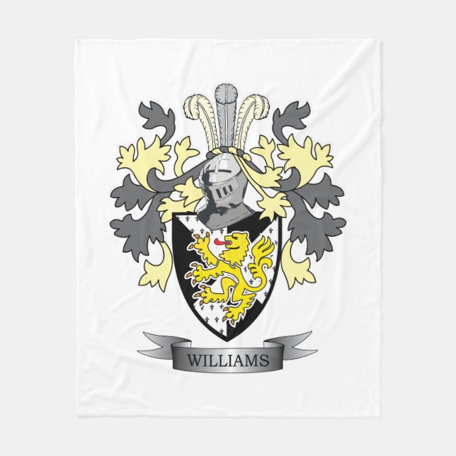 Williams Coat of Arms Fleece Blanket (Front)