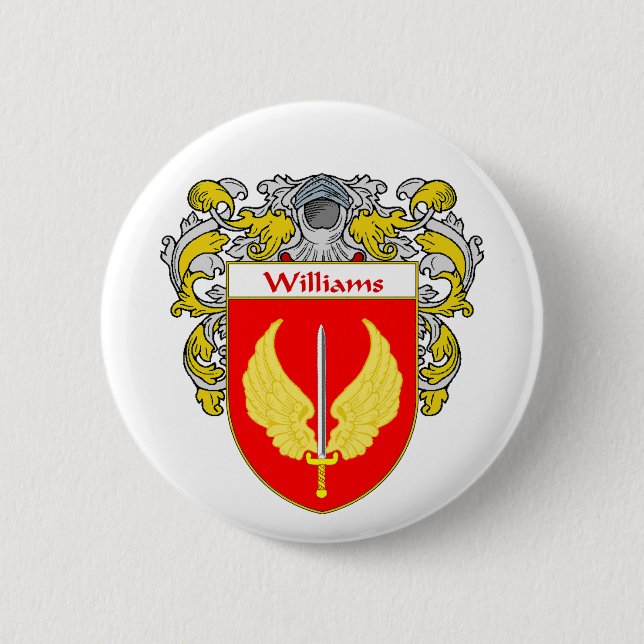 Williams Coat of Arms (Mantled) Pinback Button (Front)
